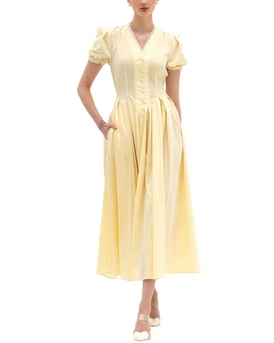 Bgl Sleeveless Midi Dress In Yellow