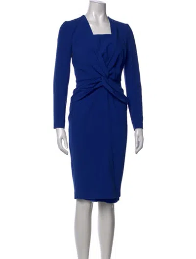 Pre-owned Bgl Square Neckline Knee-length Dress In Blue