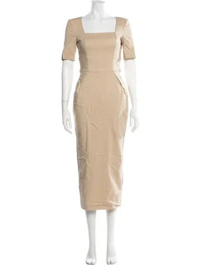 Pre-owned Bgl Square Neckline Knee-length Dress In Neutral