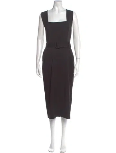 Pre-owned Bgl Square Neckline Long Dress In Gray