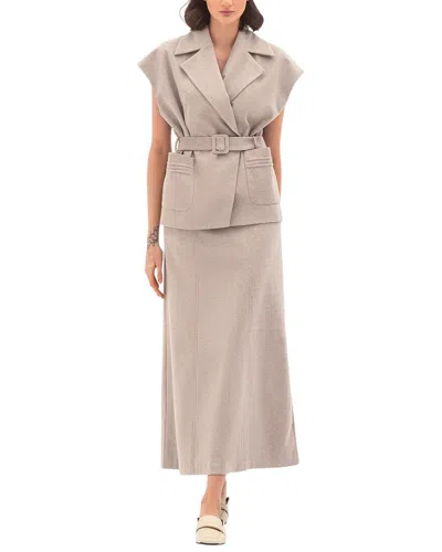 Bgl Vest & Skirt Set In Gray