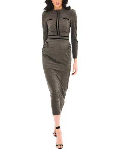 Bgl Wool-blend Midi Dress In Grey