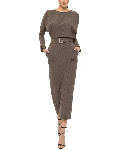 Bgl Wool-blend Midi Dress In Brown