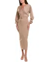 Bgl Wool-blend Sheath Dress In Brown