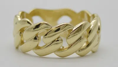 Pre-owned Bh Jewelry Real Solid 10k Yellow Gold Mens Cuban Band Ring 8.2mm All Sizes