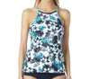 Bh Sport High Neck Strappy Back Tank Top In Tropical In Multi