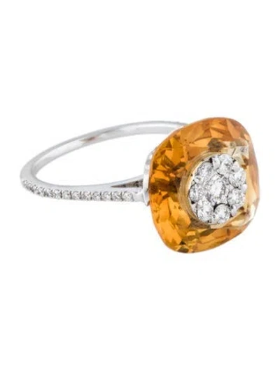 Pre-owned Bhansali 18k Citrine & Diamond Cocktail Ring In Multi