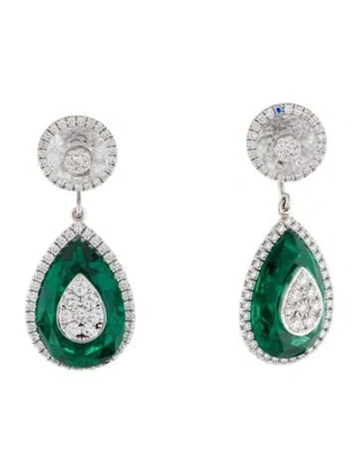Pre-owned Bhansali 18k Crystal, Quartz & Diamond Convertible Drop Earrings In Multi