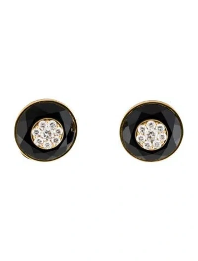 Pre-owned Bhansali 18k Diamond & Black Onyx Stud Earrings In Multicolor
