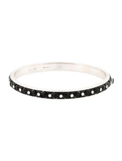 Pre-owned Bhansali 18k Diamond & Ceramic Bangle Bracelet, 6.75" In Multicolor