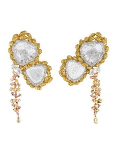 Pre-owned Bhansali 18k Diamond Convertible Clip-on Earrings In Multi