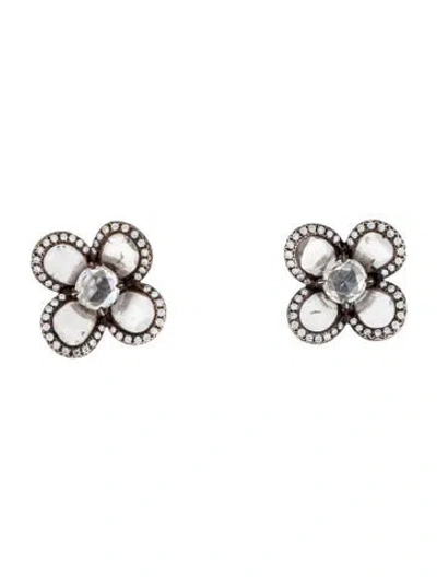 Pre-owned Bhansali 18k Diamond Grace Four Petal Earrings In Multi