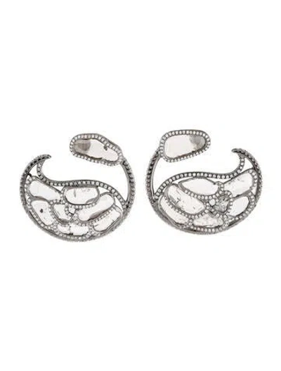 Pre-owned Bhansali 18k Diamond Hoop Earrings In Multi