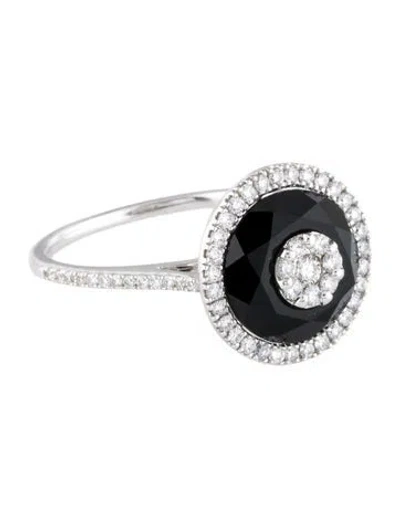 Pre-owned Bhansali 18k Onyx & Diamond Cocktail Ring In Multi