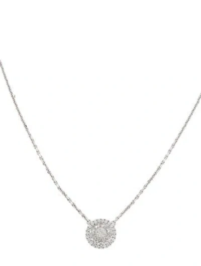 Pre-owned Bhansali 18k Quartz & Diamond Halo One Pendant Necklace, 16.75" In Multi