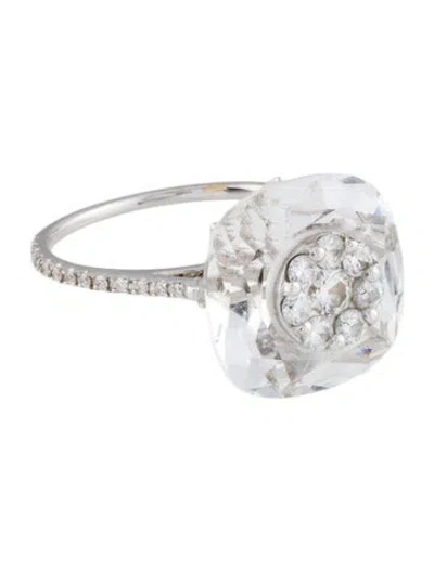 Pre-owned Bhansali 18k Quartz & Diamond One Cocktail Ring In Multi