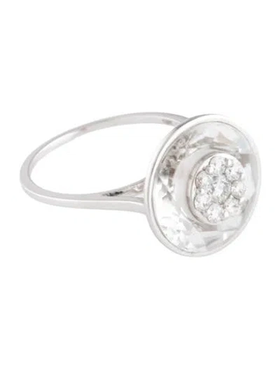 Pre-owned Bhansali 18k Quartz & Diamond One Collection Ring In Multi