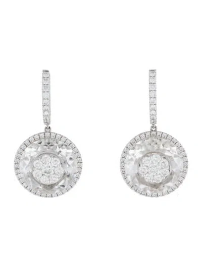 Pre-owned Bhansali 18k Quartz & Diamond One Drop Earrings In Multi