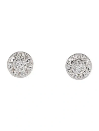 Pre-owned Bhansali 18k Quartz & Diamond Stud Earrings In Multi