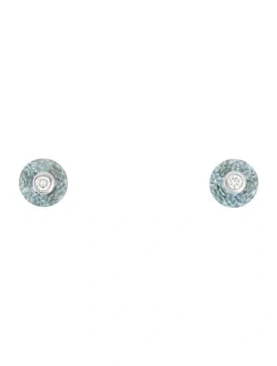 Pre-owned Bhansali 18k Topaz & Diamond Stud Earrings In Multi