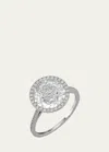 Bhansali 18k White Gold 10mm Halo Ring With Diamonds In White Quartz