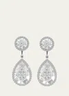 BHANSALI 18K WHITE GOLD ONE COLLECTION PEAR QUARTZ DROP EARRINGS WITH DIAMOND HALO