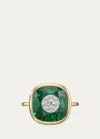 BHANSALI 18K YELLOW GOLD ONE COLLECTION BEZEL EMERALD RING WITH DIAMONDS