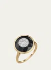 BHANSALI 18K YELLOW GOLD ONE COLLECTION BEZEL ONYX RING WITH DIAMONDS