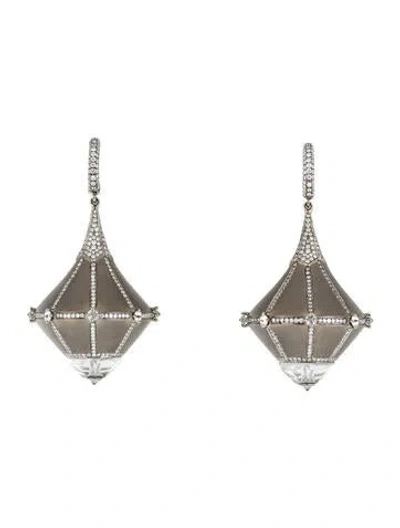 Pre-owned Bhansali 1.94ctw Diamond & Crystal Drop Chandelier Earrings In Multi