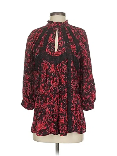 Pre-owned Bhanuni By Jyoti 3/4 Sleeve Blouse In Red