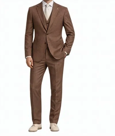 Bharnaba Arno Single Breasted Tailored Suit In Brown