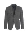Bharnaba Glencheck Blazer With Tailored Silhouette And Two-button Closure In Gray