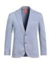 Bharnaba Man Blazer Azure Size 44 Cotton, Elastane In Blue