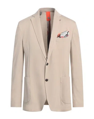 Bharnaba Man Blazer Beige Size 46 Viscose, Polyamide, Elastane