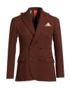 Bharnaba Man Blazer Brown Size 40 Polyester, Cotton, Elastane
