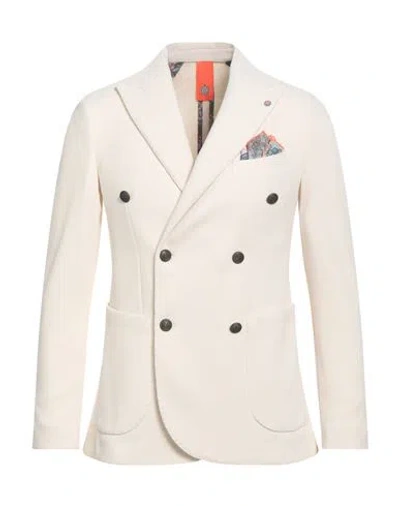Bharnaba Man Blazer Cream Size 36 Recycled Fibers, Polyester, Elastane