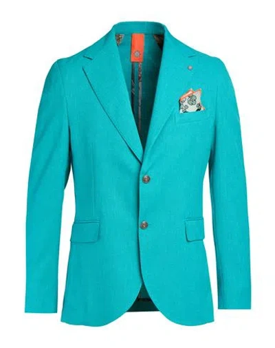 Bharnaba Man Blazer Emerald Green Size 42 Polyester