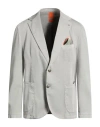Bharnaba Man Blazer Light Grey Size 48 Cotton, Elastane In Gray