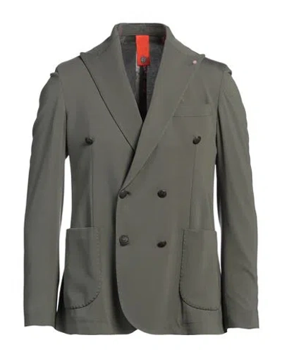 Bharnaba Man Blazer Military Green Size 36 Viscose, Polyamide, Elastane