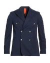 Bharnaba Man Blazer Navy Size 38 Cotton, Polyamide, Elastane In Blue