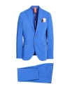 Bharnaba Man Suit Azure Size 44 Polyester, Viscose, Elastane In Blue