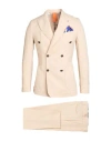 Bharnaba Man Suit Beige Size 46 Polyester, Viscose, Elastane In Multi