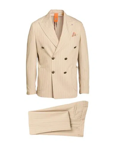 Bharnaba Man Suit Beige Size 46 Polyester, Viscose, Elastane In Sand