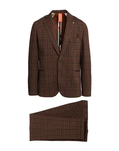 Bharnaba Man Suit Brown Size 46 Viscose, Polyamide, Elastane