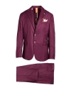 Bharnaba Man Suit Burgundy Size 34 Polyester, Viscose, Elastane