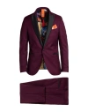 Bharnaba Man Suit Burgundy Size 42 Polyester, Viscose, Elastane