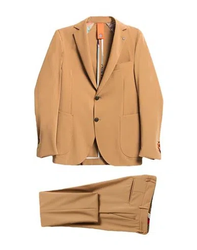 Bharnaba Man Suit Camel Size 34 Polyester, Viscose, Elastane In Beige