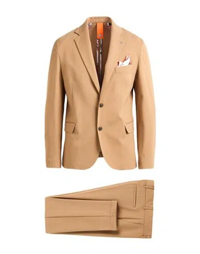 Bharnaba Man Suit Camel Size 46 Viscose, Polyamide, Elastane In Sand