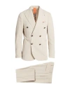 Bharnaba Man Suit Cream Size 46 Polyester, Viscose, Elastane In Neutral