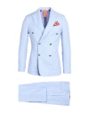 Bharnaba Man Suit Light Blue Size 36 Polyester, Viscose, Elastane In Blue